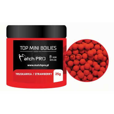 Match Pro Top Mini Boilies Drilled Strawberry 8mm